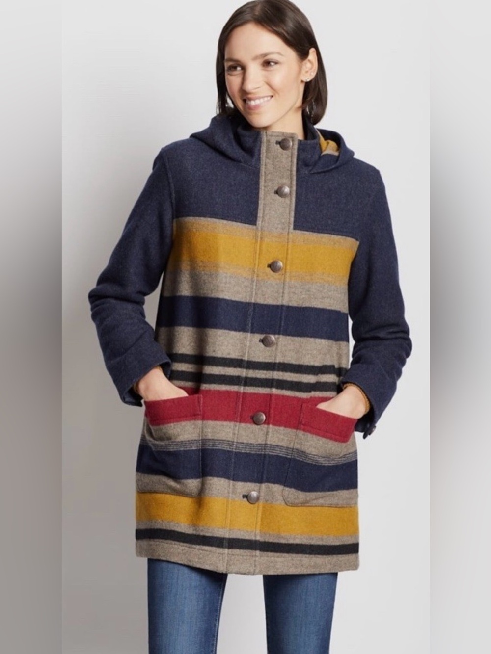 Pendleton camp stripe wool quilted jacket - Picture 1 of 8